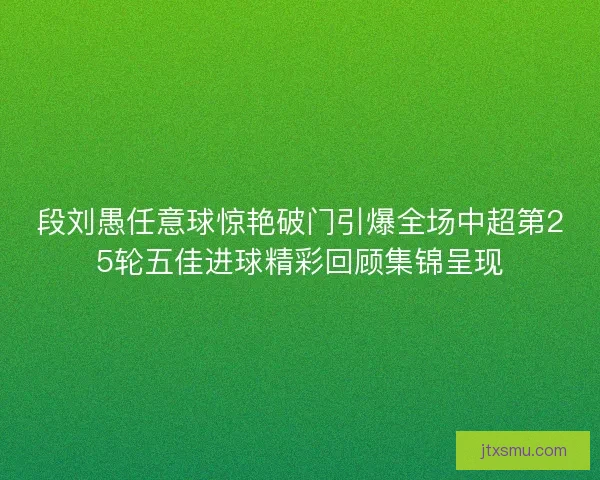段刘愚任意球惊艳破门引爆全场中超第25轮五佳进球精彩回顾集锦呈现